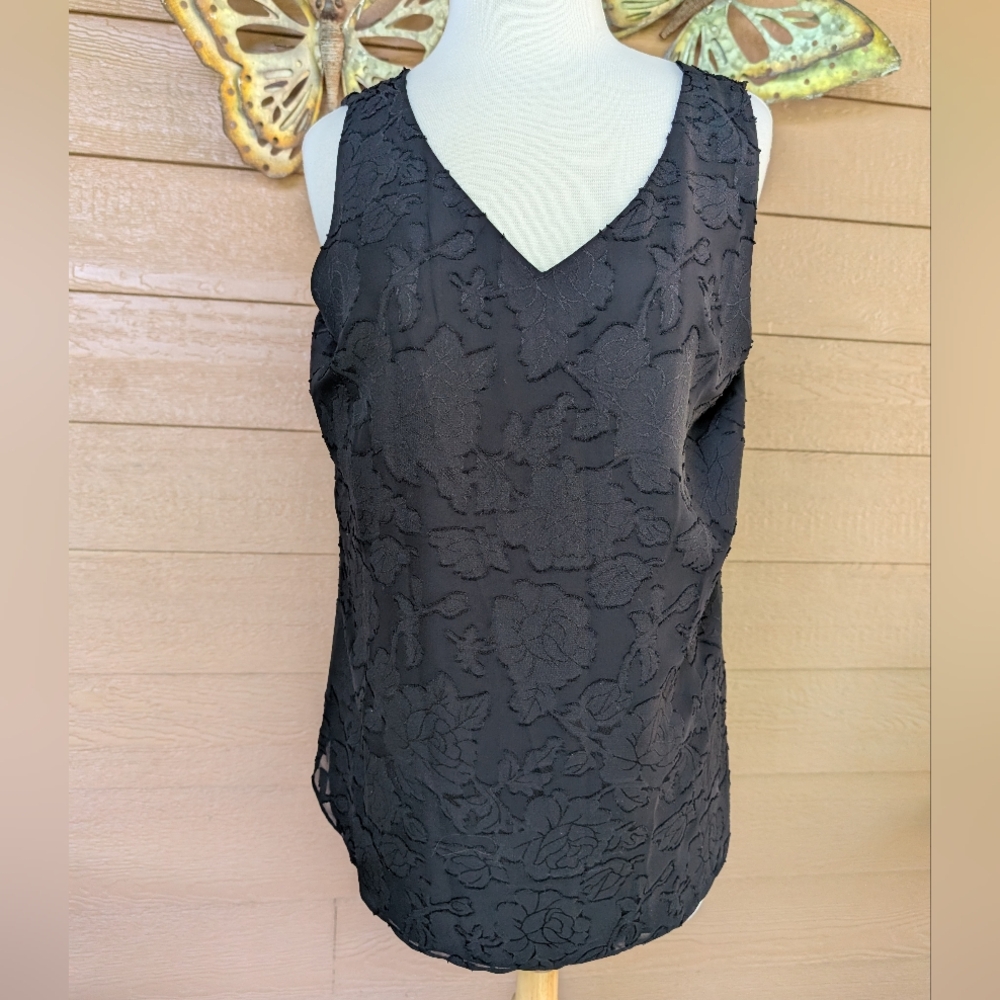 Chico's Convertible Black Embellished Tank Top